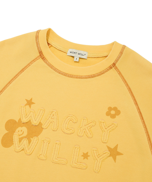 Wacky WiLLy(ワッキーウィリー)の「ウィメンズピグメントアプリケスウェットイエロー(スウェット・レディース・その他・FREE)」の4枚目の写真