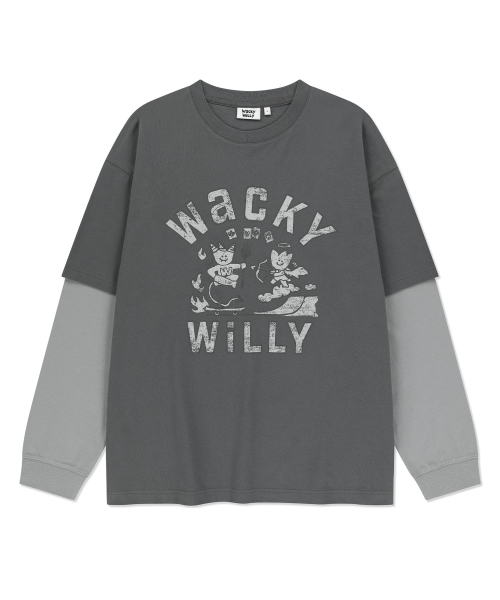Wacky WiLLy(ワッキーウィリー)の「グラフィックレイヤードロングスリーブチャコール(Tシャツ/カットソー・レディース・その他・SMALL/MEDIUM/LARGE/X-LARGE)」の2枚目の写真
