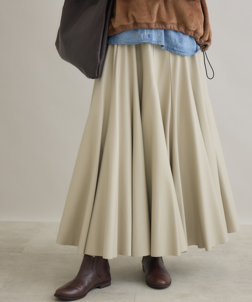 Paradise Picnic（パラダイスピクニック）の「TRANOI. エコレザーサーキュラースカート（スカート・レディース・ベージュ/ブラウン/ブラック・FREE）」の3枚目の写真