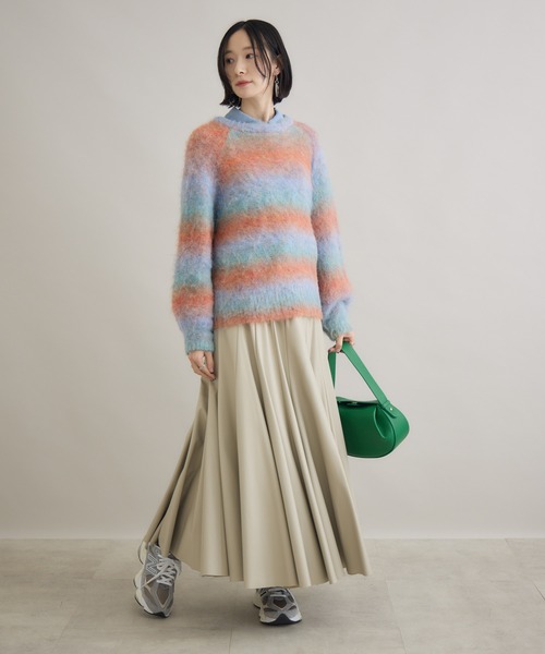 Paradise Picnic（パラダイスピクニック）の「TRANOI. エコレザーサーキュラースカート（スカート・レディース・ベージュ/ブラウン/ブラック・FREE）」の21枚目の写真