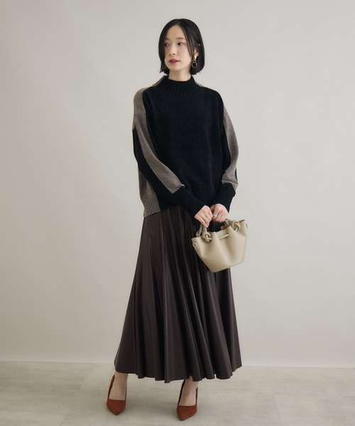 Paradise Picnic（パラダイスピクニック）の「TRANOI. エコレザーサーキュラースカート（スカート・レディース・ベージュ/ブラウン/ブラック・FREE）」の4枚目の写真