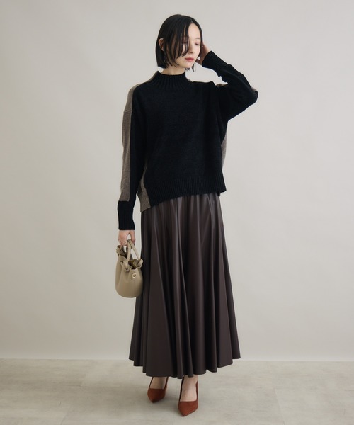 Paradise Picnic（パラダイスピクニック）の「TRANOI. エコレザーサーキュラースカート（スカート・レディース・ベージュ/ブラウン/ブラック・FREE）」の6枚目の写真