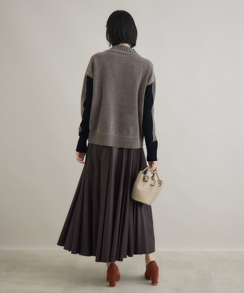 Paradise Picnic（パラダイスピクニック）の「TRANOI. エコレザーサーキュラースカート（スカート・レディース・ベージュ/ブラウン/ブラック・FREE）」の8枚目の写真