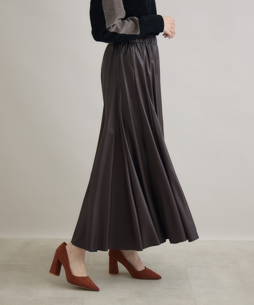 Paradise Picnic（パラダイスピクニック）の「TRANOI. エコレザーサーキュラースカート（スカート・レディース・ベージュ/ブラウン/ブラック・FREE）」の15枚目の写真