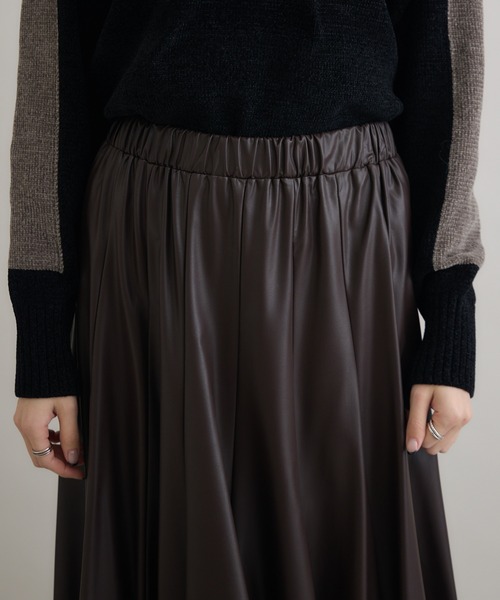 Paradise Picnic（パラダイスピクニック）の「TRANOI. エコレザーサーキュラースカート（スカート・レディース・ベージュ/ブラウン/ブラック・FREE）」の18枚目の写真