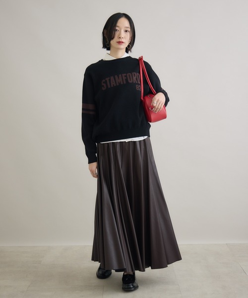 Paradise Picnic（パラダイスピクニック）の「TRANOI. エコレザーサーキュラースカート（スカート・レディース・ベージュ/ブラウン/ブラック・FREE）」の7枚目の写真