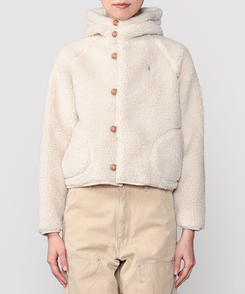 GYMPHLEX(ジムフレックス)の「Gymphlex | ボア フードショートジャケット WOMEN(その他アウター・レディース・アイボリー/グレー系その他・14)」の11枚目の写真