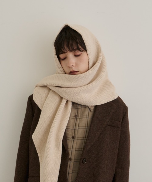 ウール混トライアングルニットストール（ストール/ショール）｜DFFUR