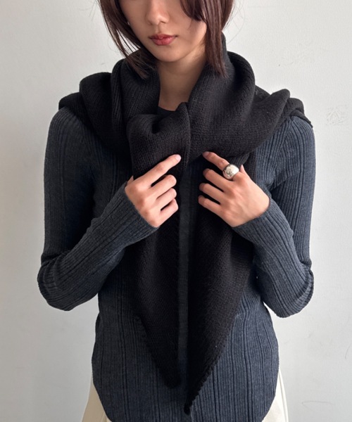 ウール混トライアングルニットストール（ストール/ショール）｜DFFUR