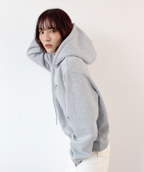 ABYS(アビス)の「ロゴ刺繍パーカー/フーディ(パーカー・レディース・ブラウン/ネイビー/杢グレー・FREE)」の16枚目の写真