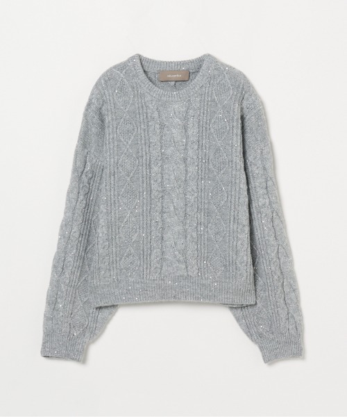 HELIOPOLE（エリオポール）の「CABLE SPANGLE KNIT（ニット/セーター・レディース・ホワイト/ライトグレー・38）」の3枚目の写真