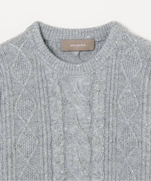HELIOPOLE（エリオポール）の「CABLE SPANGLE KNIT（ニット/セーター・レディース・ホワイト/ライトグレー・38）」の5枚目の写真