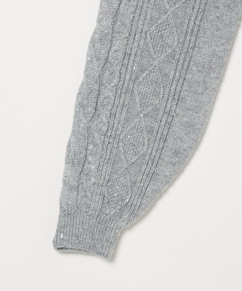 HELIOPOLE（エリオポール）の「CABLE SPANGLE KNIT（ニット/セーター・レディース・ホワイト/ライトグレー・38）」の6枚目の写真