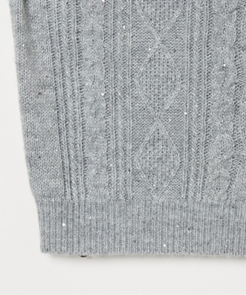 HELIOPOLE（エリオポール）の「CABLE SPANGLE KNIT（ニット/セーター・レディース・ホワイト/ライトグレー・38）」の7枚目の写真