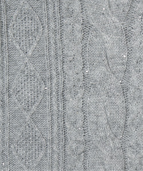 HELIOPOLE（エリオポール）の「CABLE SPANGLE KNIT（ニット/セーター・レディース・ホワイト/ライトグレー・38）」の8枚目の写真