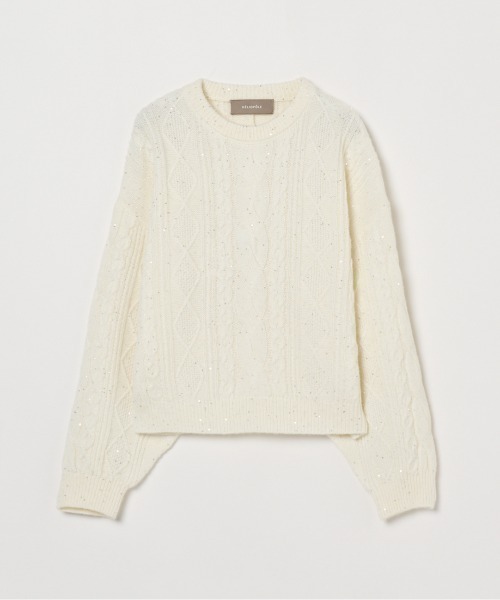 HELIOPOLE（エリオポール）の「CABLE SPANGLE KNIT（ニット/セーター・レディース・ホワイト/ライトグレー・38）」の9枚目の写真