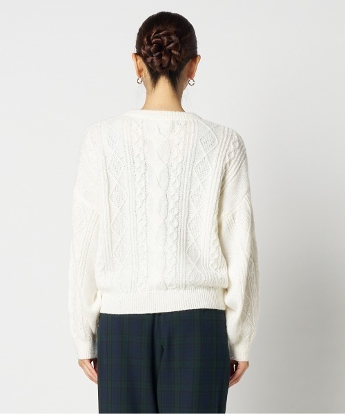 HELIOPOLE（エリオポール）の「CABLE SPANGLE KNIT（ニット/セーター・レディース・ホワイト/ライトグレー・38）」の12枚目の写真