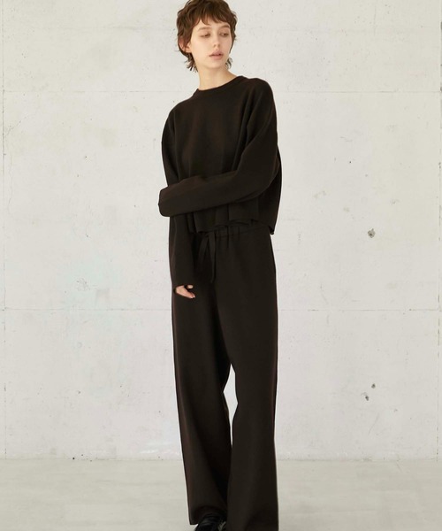 LA PEAU DE GEM(ラポドゥジェム)の「【LA PEAU DE GEM】antipilling knit pants/アンチピリングニットパンツ(その他パンツ・レディース・ブラック/グレイッシュベージュ・1/2)」の12枚目の写真