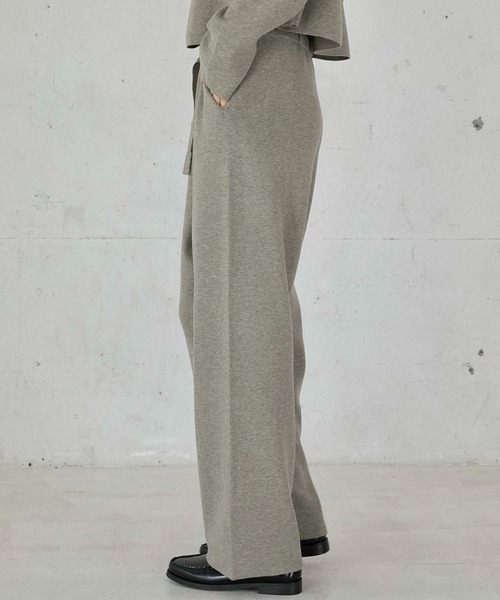 セール】【LA PEAU DE GEM】antipilling knit pants/アンチピリング