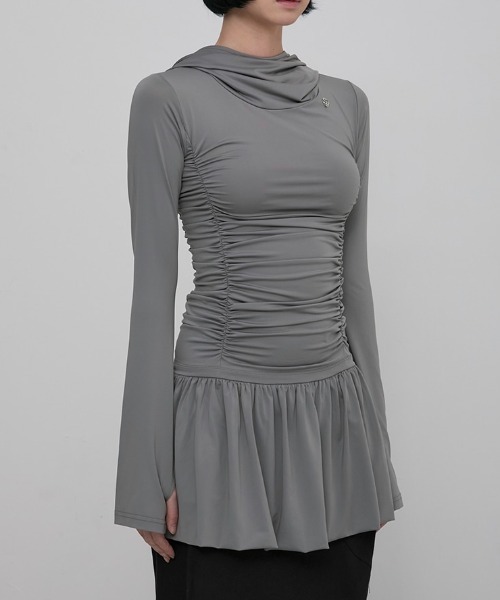 【タグ付き】FLAREUP フレアアップ トップス セール】【FLAREUP】Hooded High Neck Long Dress / 【フレアアップ