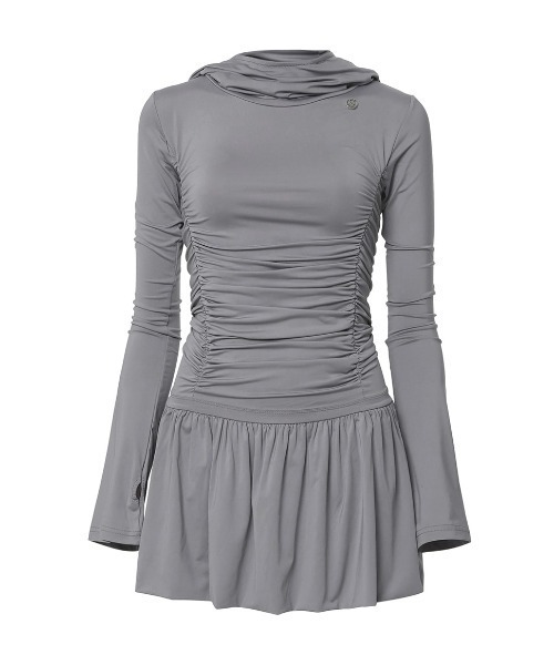 セール】【FLAREUP】Hooded High Neck Long Dress / 【フレアアップ