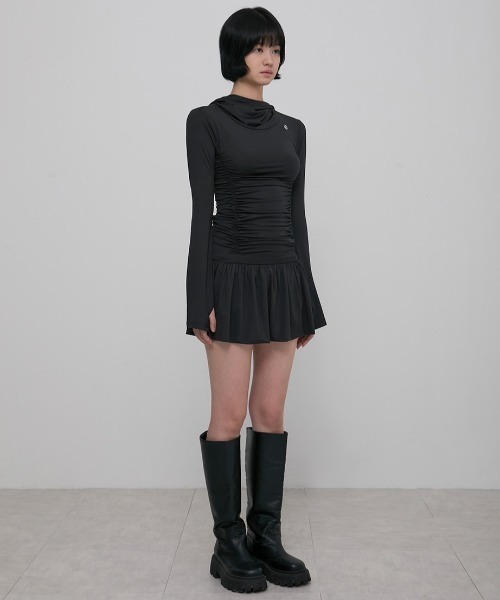 セール】【FLAREUP】Hooded High Neck Long Dress / 【フレアアップ