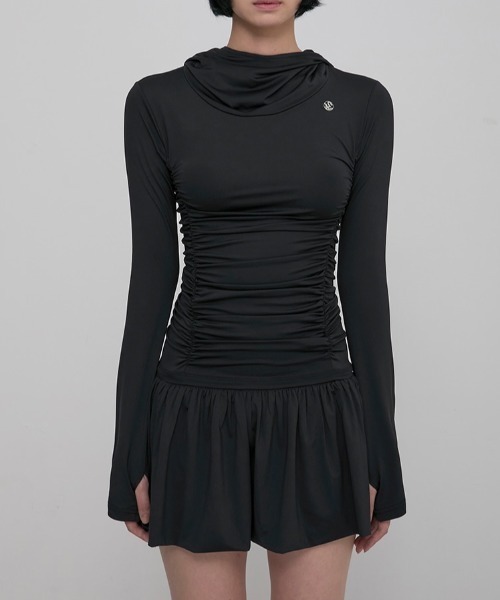 セール】【FLAREUP】Hooded High Neck Long Dress / 【フレアアップ