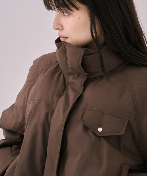 UNITED TOKYO（ユナイテッドトウキョウ）の「【残りわずか！】バルーンダウンジャケット｜軽量/撥水/UVカット/ストレッチ/通勤/オフィスカジュアル/防寒/冬服（ダウンジャケット/コート・レディース・ブラック/ブラウン・1/2）」の14枚目の写真