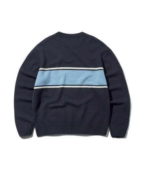 DISCUS ATHLETIC（ディスカス　アスレチック）の「ウールブレンドロゴ配色ニットセーターミッドナイトパープル（ニット/セーター・レディース・その他・X-LARGE/LARGE）」の2枚目の写真