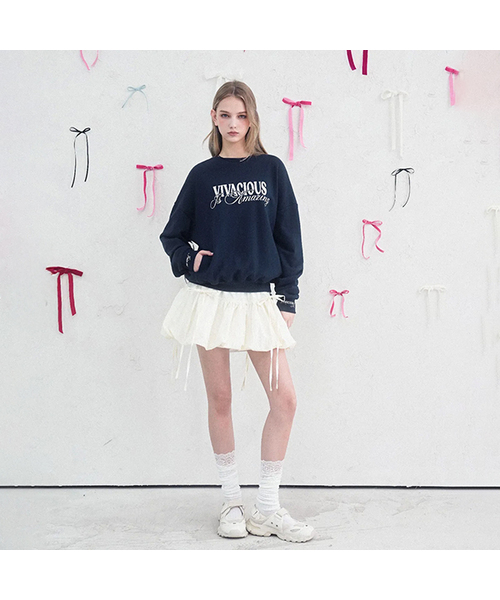Vivacious(ビバシャス)の「VV Amazing Sweatshirt - 6COL(スウェット・レディース・ブラック/ホワイト/アイボリー/グリーン/ネイビー/グレー・SMALL/MEDIUM)」の6枚目の写真
