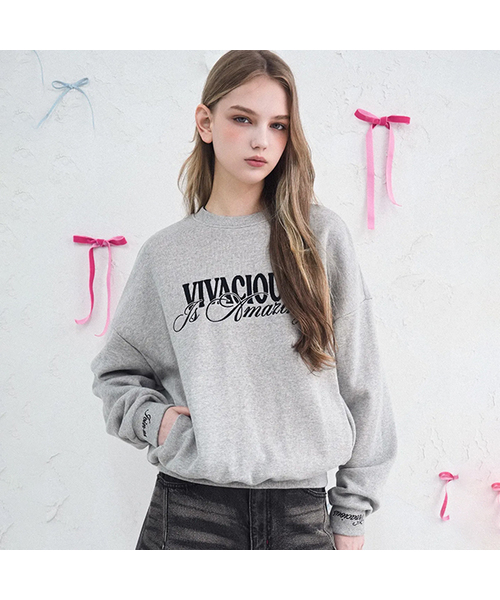 Vivacious(ビバシャス)の「VV Amazing Sweatshirt - 6COL(スウェット・レディース・ブラック/ホワイト/アイボリー/グリーン/ネイビー/グレー・SMALL/MEDIUM)」の4枚目の写真