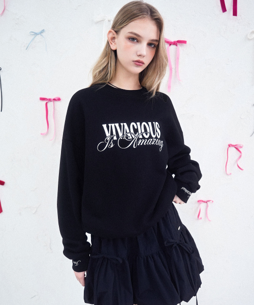 Vivacious(ビバシャス)の「VV Amazing Sweatshirt - 6COL(スウェット・レディース・ブラック/ホワイト/アイボリー/グリーン/ネイビー/グレー・SMALL/MEDIUM)」の10枚目の写真