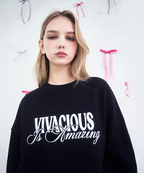 Vivacious(ビバシャス)の「VV Amazing Sweatshirt - 6COL(スウェット・レディース・ブラック/ホワイト/アイボリー/グリーン/ネイビー/グレー・SMALL/MEDIUM)」の11枚目の写真