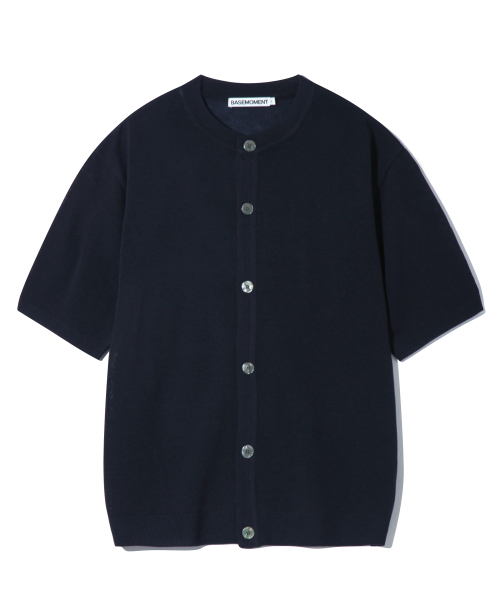BASEMOMENT(ベースモーメント)の「ラウンドネックハーフニットカーディガンネイビー(カーディガン/ボレロ・メンズ・その他・LARGE/MEDIUM)」の2枚目の写真