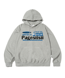 ヴィンテージブランクプリントフードパーカーグレー