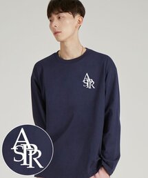 シンボルロゴラウンドネック13番手コットンロングスリーブTシャツ_ネイビー