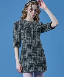 KOLEAT（コレット）の「ツイードクラシックポケットミニワンピース[ブラック]（ワンピース）」