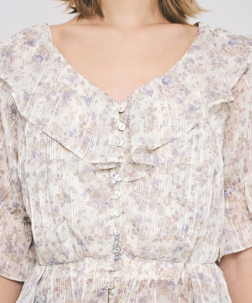 ME COUTURE(ミークチュール)の「フルールラメシフォンブラウス(シャツ/ブラウス・レディース・イエロー/ピンク・FREE)」の8枚目の写真