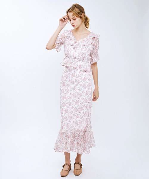 ME COUTURE(ミークチュール)の「フルールラメシフォンブラウス(シャツ/ブラウス・レディース・イエロー/ピンク・FREE)」の12枚目の写真