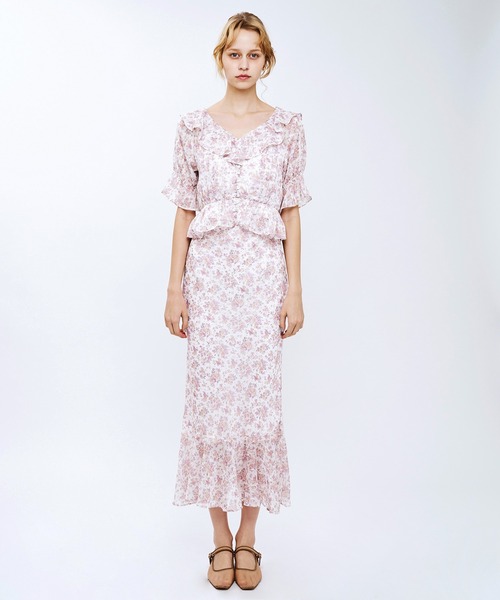 ME COUTURE(ミークチュール)の「フルールラメシフォンブラウス(シャツ/ブラウス・レディース・イエロー/ピンク・FREE)」の22枚目の写真
