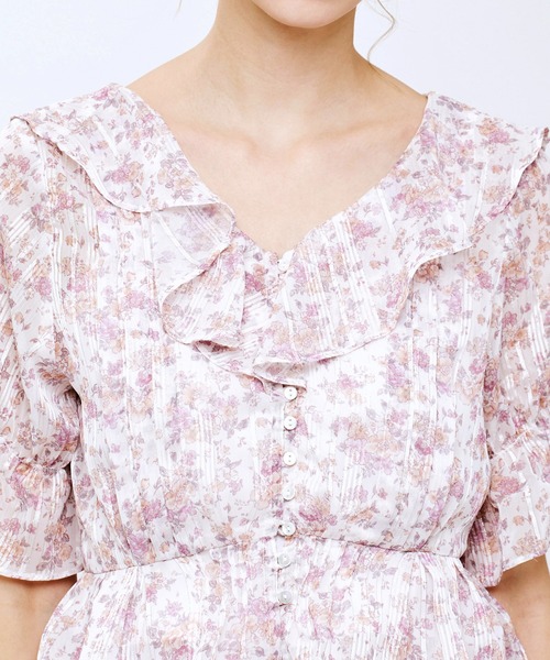 ME COUTURE(ミークチュール)の「フルールラメシフォンブラウス(シャツ/ブラウス・レディース・イエロー/ピンク・FREE)」の16枚目の写真