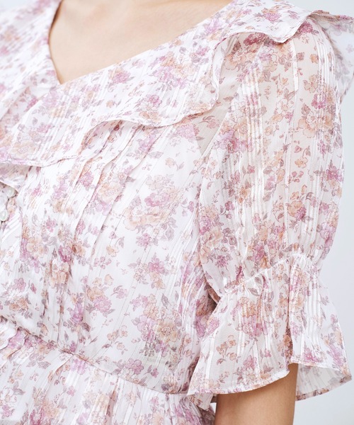 ME COUTURE(ミークチュール)の「フルールラメシフォンブラウス(シャツ/ブラウス・レディース・イエロー/ピンク・FREE)」の17枚目の写真