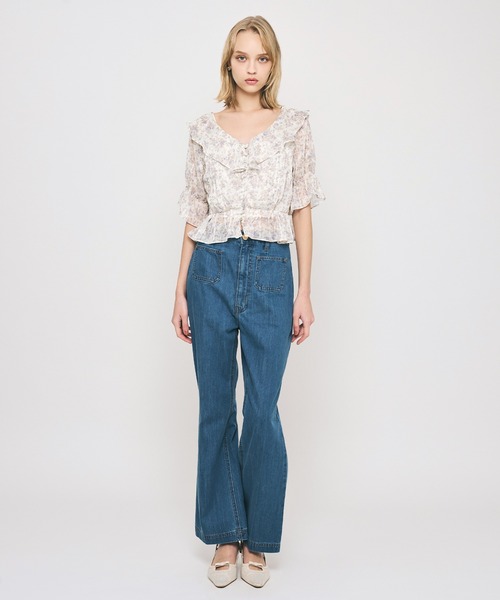 ME COUTURE(ミークチュール)の「フルールラメシフォンブラウス(シャツ/ブラウス・レディース・イエロー/ピンク・FREE)」の19枚目の写真