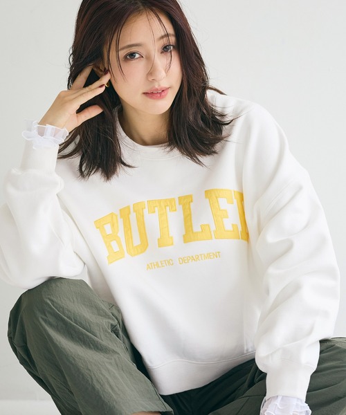 coca(coca)(コカ)の「ヘビーウェイト裏起毛ヴィンテージ加工 ロゴスウェット(スウェット・レディース・ネイビー/ブラウン/ピンク/ホワイト・L/M/S)」の9枚目の写真
