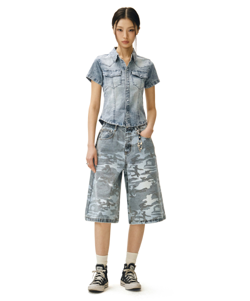 DECET WOMEN(デケット ウーマン)の「ウエスタンスリムデニムショートシャツ DCWSH002LBlueA(シャツ/ブラウス・レディース・その他・SMALL/MEDIUM)」の13枚目の写真