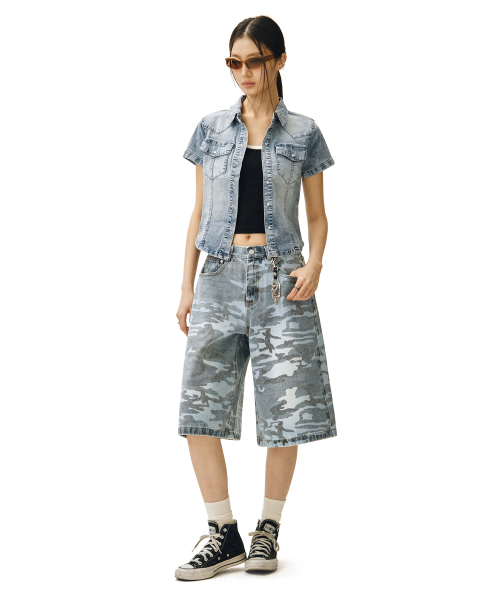DECET WOMEN(デケット ウーマン)の「ウエスタンスリムデニムショートシャツ DCWSH002LBlueA(シャツ/ブラウス・レディース・その他・SMALL/MEDIUM)」の5枚目の写真