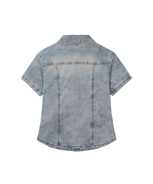 DECET WOMEN(デケット ウーマン)の「ウエスタンスリムデニムショートシャツ DCWSH002LBlueA(シャツ/ブラウス・レディース・その他・SMALL/MEDIUM)」の4枚目の写真