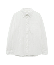 クランチオーバーサイズワンポケットシャツWHITE
