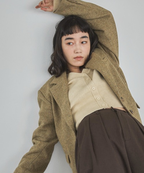 feepur(フェピュール)の「【ハンドウォッシャブル】ショートVカーディガン(カーディガン/ボレロ・レディース・ブラウン/杢グレー/アイボリー・MEDIUM)」の15枚目の写真