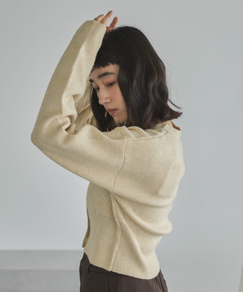 feepur(フェピュール)の「【ハンドウォッシャブル】ショートVカーディガン(カーディガン/ボレロ・レディース・ブラウン/杢グレー/アイボリー・MEDIUM)」の18枚目の写真